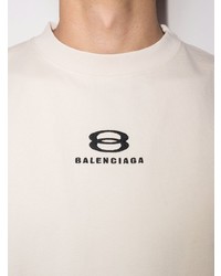 Мужская бежевая футболка с круглым вырезом от Balenciaga