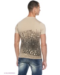Мужская бежевая футболка с принтом от SNOBS