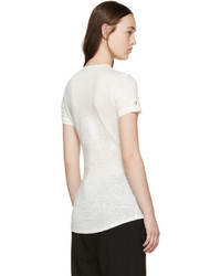 Женская бежевая футболка от Balmain