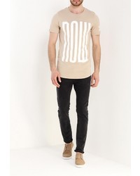 Мужская бежевая футболка от Jack &amp; Jones