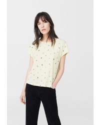 Женская бежевая футболка от Mango