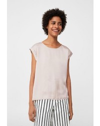 Женская бежевая футболка от Mango