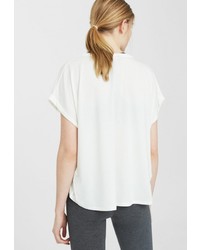 Женская бежевая футболка от Mango