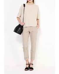 Женская бежевая футболка от Mango