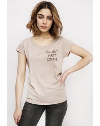 Женская бежевая футболка от Monflame