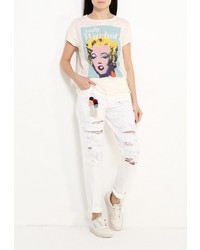 Женская бежевая футболка от Pepe Jeans