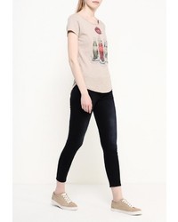 Женская бежевая футболка от Perfect J