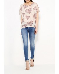 Женская бежевая футболка от QED London