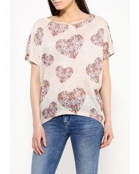 Женская бежевая футболка от QED London