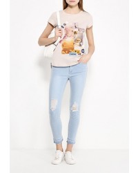 Женская бежевая футболка от Sela