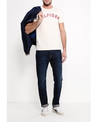 Мужская бежевая футболка от Tommy Hilfiger Denim