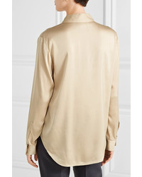 Бежевая шелковая блузка от DKNY