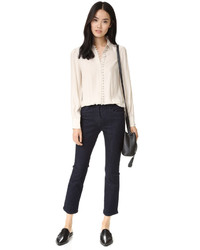 Бежевая шелковая блузка от Frame