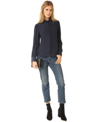 Бежевая шелковая блузка от Frame