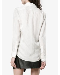 Женская бежевая шелковая классическая рубашка от Saint Laurent