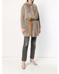 Бежевая шуба от Blancha