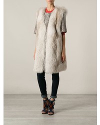 Бежевая шуба от Liska