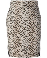 Бежевая юбка-карандаш с леопардовым принтом от Diane von Furstenberg