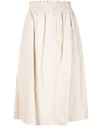 Бежевая юбка-миди со складками от By Malene Birger