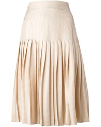 Бежевая юбка-миди со складками от Givenchy