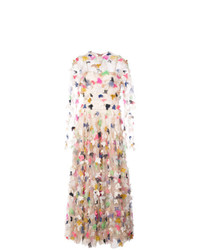 Бежевое вечернее платье с цветочным принтом от Christian Siriano