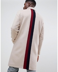 Бежевое длинное пальто от ASOS DESIGN