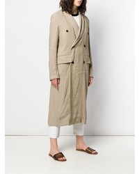 Женское бежевое льняное пальто от Uma Wang