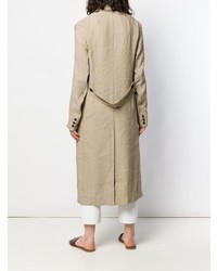 Женское бежевое льняное пальто от Uma Wang