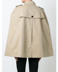 Бежевое пальто-накидка от Burberry