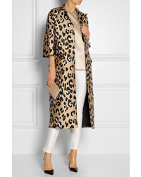 Женское бежевое пальто с леопардовым принтом от ADAM by Adam Lippes