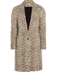 Женское бежевое пальто с леопардовым принтом от Diane von Furstenberg