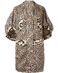 Женское бежевое пальто с леопардовым принтом от Givenchy
