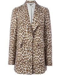 Женское бежевое пальто с леопардовым принтом от Stella McCartney