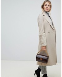Женское бежевое пальто от Fashion Union