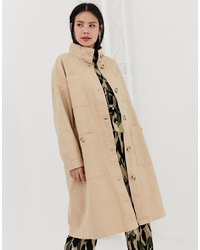 Женское бежевое пальто от Monki