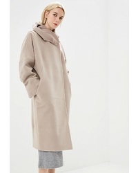 Женское бежевое пальто от Rosso Style