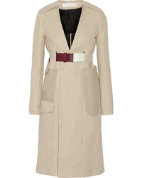 Женское бежевое пальто от Victoria Beckham