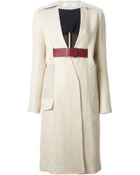 Женское бежевое пальто от Victoria Beckham
