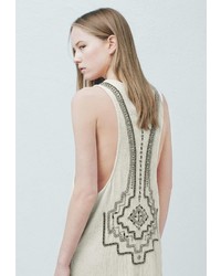 Бежевое платье-макси от Mango