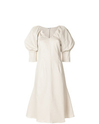 Бежевое платье-миди от Aalto