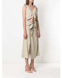 Бежевое платье-миди от Framed