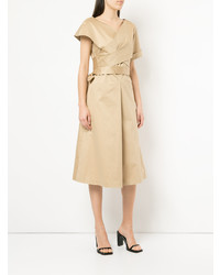 Бежевое платье-миди от Goen.J