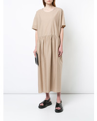 Бежевое платье-миди от Uma Wang