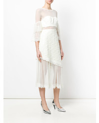 Бежевое платье-миди от Three floor