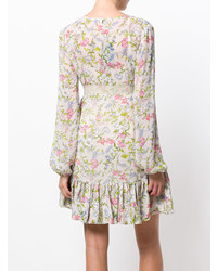 Бежевое платье с пышной юбкой с цветочным принтом от Twin-Set