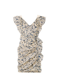Бежевое платье-футляр с цветочным принтом от Isabel Marant Etoile