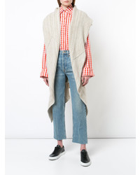 Бежевое пончо от The Elder Statesman