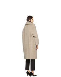 Женское бежевое флисовое пальто от Max Mara