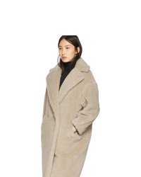 Женское бежевое флисовое пальто от Max Mara