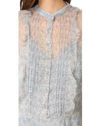 Бежевое шелковое платье с принтом от Zadig & Voltaire
